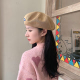 Women Girls Beret French Artist Summer  Spring Beanie Hat Retro Mesh  Plain Beret Solid Color Elegant Ladies Flat Top Caps daiiibabyyy
