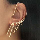 Daiiibabyyy  1PC 2021 New Trendy Golden Clip Earrings Irregular Ear Cuff Gothic Hanging Clip Earrings for Women Minimalist No Piercing daiiibabyyy