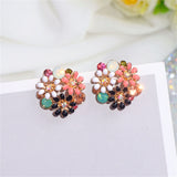 New Trendy Cute Sweet Crystal Flower Stud Earrings for Women Girl Charm Elegant Pearl Flower Birds Earring Wedding Party Jewelry daiiibabyyy
