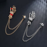 Daiiibabyyy DIY Chain Brooches For Women Men Crystal Crown Deer Head Skull Wings Brooches Pins Charm Christmas Jewelry Gifts Dropshipping