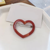 Fashion Hair Accessories Geometric Frog Clip Love Heart Shape Hair Clip Acetate Barrette Acrylic Leopard Tortoiseshell Hairpins daiiibabyyy
