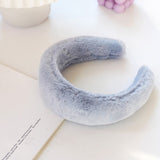 Winter Thick Furry Hairband Faux Fur Plush Headband Retro Headwear Warm Wide White Fluffy Headbands Hair Accessories For Women daiiibabyyy