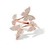 New Fashion Crystal Butterfly Open Adjustable Rings For Women Trendy Gold Silver color Index Finger Ring Jewelry anillos mujeres daiiibabyyy