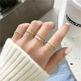 Daiiibabyyy Gold Silver Color Butterfly Open Rings Set For Women Girl Wedding Engagement Party Knuckles Jewelry Trends Punk Chain Rings