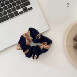 Women Girls Cute Bear Hair Ties Fresh Colored Large Intestine Hair Rope Korean Style Sweet Flower Head Fashion Hair Accessories daiiibabyyy