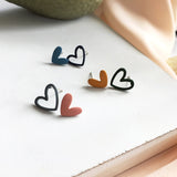 Elegant French Retro Matte Heart Small Earrings for Women Fashion Paint Ear Nails Metal Statement Earrings 2021 Trend Jewelry daiiibabyyy