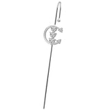New Ear Needle Wrap Crawler Hook Earrings for Women Surround Auricle Diagonal Stud Copper Inlaid Zircon Piercing Earrings /1 Pc daiiibabyyy