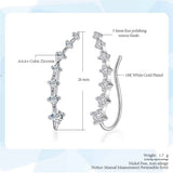 Daiiibabyyy Long Dipper Ear Hook Clip Climbing Earring for Women Shiny Zirconia Rose Gold Color Ear Cuff Earing Gift Fashion Jewelry E527