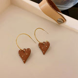2022 Korean Elegant Metal Heart Hoop Earrings For Women Ladies Fashion Circle Oorbellen Party Jewelry daiiibabyyy