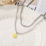 Fashion Multilayer Pearl Necklace for Women Korean Elegant Round Pendant Necklaces Wedding Jewelry Gifts daiiibabyyy