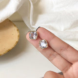 Daiiibabyyy Korean Fashion Female Luxury Crystal Zirconia Earrings Vintage Stone Jewelry Simple Small Stud Earrings For Women Girl Gifts