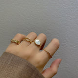 Personality simple and irregular double drop oil gold hollow ring 2022 new fashion women's ring party gifts jewelry wholesale daiiibabyyy