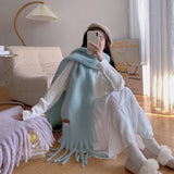 Women Fashion Thick Solid Color Wild Scarves 230X37CM Fantasy Macaron Scarves Women Winter Soft Warm Feel Cashmere Long Shawl daiiibabyyy