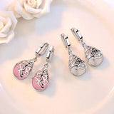 Pink Silver color Moonlight Opal Tears Cat Eye Stone Dangle Earrings For Women Jewelry Gift Wedding Drop Earrings Femme Brincos daiiibabyyy