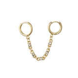 Lost Lady New Fashion Diamond Chain Hoop Earrings With The Same Personality Ladies Earrings Jewelry Wholesale Direct Sales daiiibabyyy