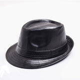 Daiiibabyyy MEN'S Hat Pu Punk style hat cap patent leather Classic cap for party Gothic hat for business cosplay cap
