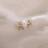 2022 New Fashion Sweet Pearl Flowers Fresh Women Earrings Contracted Joker Elegant Temperament Stud Earrings Jewelry
