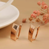 Creative Personality Gold Color Women's Earrings Metal Geometry Shiny Rectangular Glossy Earrings for Women Engagement Jewelry daiiibabyyy