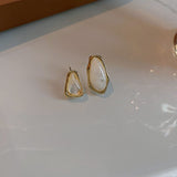 Vintage Trendy Resin Geometric Asymmetry Small Stud Earrings Korean Fashion Statement Stud Earrings Brincos Bijoux For Women daiiibabyyy