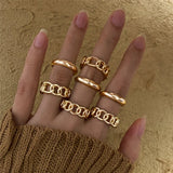 17KM Vintage Waves Cross Chain Rings Set For Women Punk Poker Infinity Flower Heart Finger Rings 2021 Trend Jewelry Party daiiibabyyy