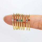Daiiibabyyy Little Thin Dainty Pinky Rings For Women Gold Color Zirconia Wedding Engagement Bride Finger Ring Jewellry Fashion Jewelry R246