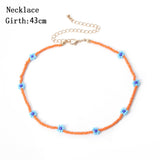 Daiiibabyyy IngeSight.Z Bohemian Colorful Beads Flower Choker Necklace for Women Summer Statement Short Collar Clavicle Chain Jewelry