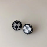 FFLACELL Korean Fashion Simple Metal Black White Chessboard earring For Women Girls Temperament All-match Daily Party Jewelry daiiibabyyy