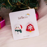 New Creative Asymmetric Christmas Elk Earrings Cute Santa Claus Snowman Tree Xmas Deer Bell Earrings Party Jewelry Gifts 2022 daiiibabyyy