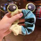 Fashion Double Color Large Intestine Ring Plush Rabbit Ears Large Intestine Hair Ring Elastic  Cartoon Animal Hair Rope daiiibabyyy