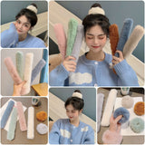 Woman Accesories Winter Woman Plush Pop Ring Female Sweet Rabbit-like Hair Ring Bracelet Ball Head Tie Head Hair Accessories daiiibabyyy