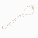 Daiiibabyyy Modern cz link chain Finger Bracelets & Bangles Luxury Slave Hand Link Chain Bracelet For Women Bohemia Boho Jewelry
