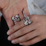 Daiiibabyyy silver color butterfly finger ring for women new cubic zirconia cz jewelry