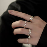 Hiphop/Rock Metal Geometry Of Circular Ring Open Forefinger Punk Accessories Buckle Joint Tail Ring Women Jewelry Gifts
