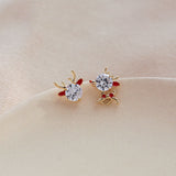 2021 New Fashion Cute Christmas Elk Stud Earrings for Women Temperament Crystal Deer Earrings Girls New Year Party Jewelry Gifts daiiibabyyy