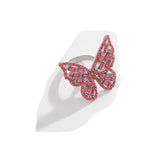 New Trendy Exaggerate Geometric Colorful Butterfly Rings Simple Temperament Jewelry For Women Fashion Forefinger Rings anillos daiiibabyyy