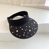 Wide Large Brime Straw Sun Hats Women Floppy Summer Beach Sun Hat Button Cap Summer Truck For Women Anti-uv Visor Cap Female daiiibabyyy