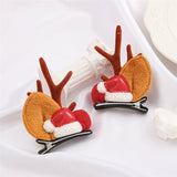 2021 New Christmas Antler Hair Clips For Women Girls Gift Cute Hair Accessories Party Festival Gifts Cartoon Santa Christmas Hat daiiibabyyy