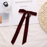 17KM Vintage Black Velvet Bow Elastic Hair Bands For Women Girls Hair Ribbon Scrunchies Hair Tie Headwear Hair Accessories daiiibabyyy