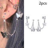 Crown U-shaped Ear Clips Hollow Butterfly Etro Earrings For Women Pendientes Mujer Long Earrings Piercing Ear Cuffs Clip daiiibabyyy