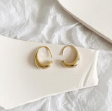 2022 New Golden Metal Geometric Irregular Drop C-shaped Circel Hoop Earrings for Women Girls Party Travel Jewelry daiiibabyyy