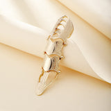 Lost Lady New Cool Boys Punk Gothic Rock Scroll Joint Armor Knuckle Metal Protect Full Finger Gold Ring Party Cosplay Props daiiibabyyy