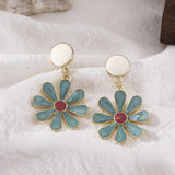 2022 new fashion retro flower series earrings jewelry, creative lovely woman foe earrings Korea jewelry wholesale party gifts daiiibabyyy