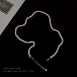 2022 High Quality Clavicle Blade Statement Women Gold Silver Color Stainless Steel 50+5cm Snake Choker Necklace Chains daiiibabyyy
