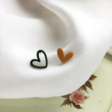 Elegant French Retro Matte Heart Small Earrings for Women Fashion Paint Ear Nails Metal Statement Earrings 2021 Trend Jewelry daiiibabyyy
