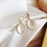 S925 Silver Needle Antique Style Geometry Moonstone Drop Earrings for Women Boho Oval Opal Earring Female Zircon Wedding Jewelry daiiibabyyy