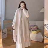 Women Fashion Thick Solid Color Wild Scarves 230X37CM Fantasy Macaron Scarves Women Winter Soft Warm Feel Cashmere Long Shawl daiiibabyyy