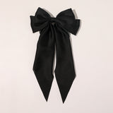 New Headwear Big Large Satin Bow Hairpins Barrettes for Women Girls Wedding Long Ribbon Hair Clip Hairgrip Bow Hair Accessories daiiibabyyy