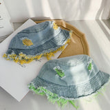Fashion Bucket Hat for Children Outdoor Sports Hip Hop Cap Washed Denim Summer Cotton Fishing Sun Hat Panama For Boys Girls daiiibabyyy