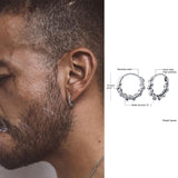 Daiiibabyyy Hoop Earring Mens, Viking Coiled Rope Huggie Hoop Earing ,Stainless Steel Hoops Earrings,for Men Jewelry