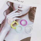 Daiiibabyyy New Korea Rings For Women Jewelry Resin Acrylic Transparent Multicolor Index Finger Accessories Fashion Girls Gifts Bague